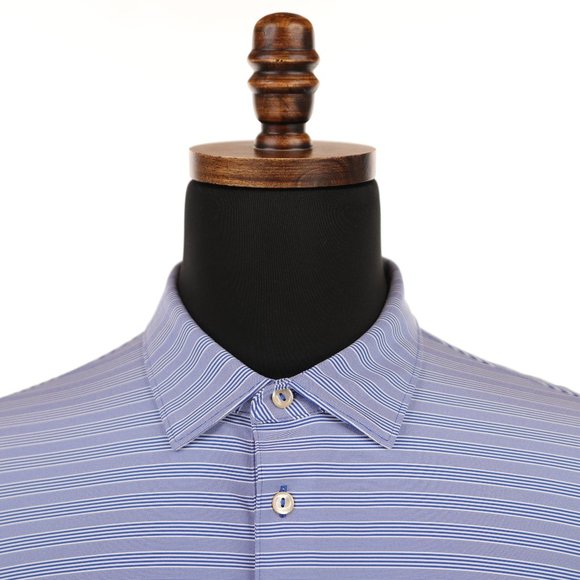 Peter Millar Summer Comfort Noble Performance Golf Polo - Blue Striped - Size XL - Picture 4 of 7